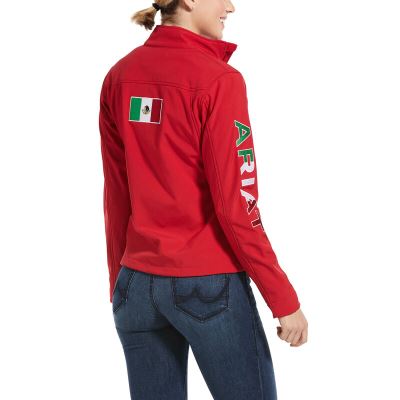 Ariat English: Classic Team MEXICO Softshell Water Resistant Chaquetas Mujer - Rojas (FIOVG3401)